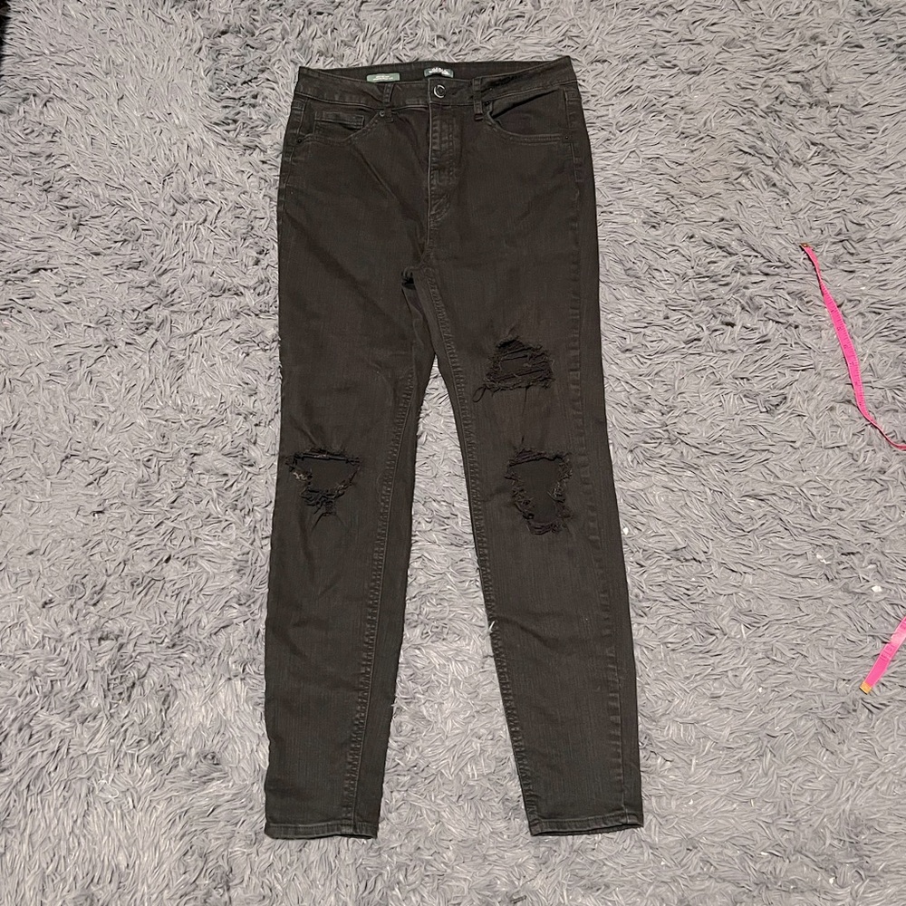 Black Skinny Ripped Jeans
